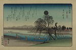 Hiroshige, Utagawa - Autumn moon over Tama River. From the series Eight views in the environs of Edo 