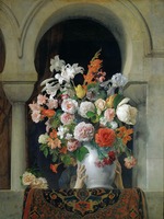 Hayez, Francesco - Vase of Flowers on the Window of a Harem