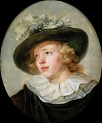 Fragonard, Jean Honoré - Portrait of a young boy with a feathered hat