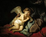 Rembrandt van Rhijn - Cupid Blowing a Soap Bubble 