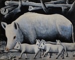 Pirosmani, Niko - White Sow with Piglets