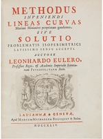 Anonymous - Title page of the first edition of Methodus Inveniendi Lineas Curvas Maximi Minimive proprietate gaudentes by Leonhard Euler