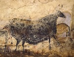 Art of the Upper Paleolithic - Black Cow. Caves painting of Lascaux