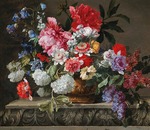 Baudesson, Nicolas - Still life of roses, tulips, anemones and lilac