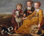 Cuyp, Jacob Gerritsz - Three children with a goat and a doggie in a landscape