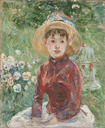 Morisot, Berthe - Young Girl on the Grass, the Red Bodice (Mademoiselle Isabelle Lambert)