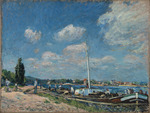 Sisley, Alfred - Unloading Barges at Billancourt