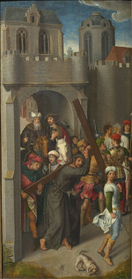 Memling, Hans, (workshop of) - Calvary Triptych: Christ Carrying the Cross, left wing