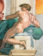 Buonarroti, Michelangelo - Ignudo (Sistine Chapel ceiling in the Vatican)