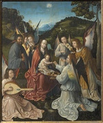 Master of Hoogstraeten - Holy Family with Angels and Saints Catherine and Barbara (Triptych, central panel)
