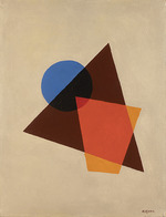 Kliun (Klyun), Ivan Vassilyevich - Composition with transparent red, brown and blue