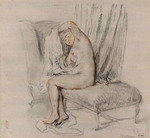 Watteau, Jean Antoine - Femme nue enlevant sa chemise 