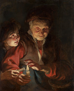 Rubens, Pieter Paul - Old woman and boy with candles