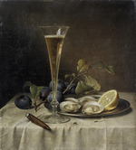 Preyer, Johann Wilhelm - Still life with champagne and oysters 