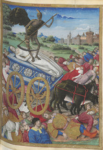 Serpin, Jean - The triumph of Death: the death of Laura. Miniature from Pétrarque, Les Triomphes