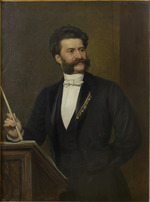 Eisenmenger, August - Portrait of Johann Strauss (1825-1899)