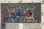 Anonymous - Charles Martel at the Battle of Tours. Miniature from Les Grandes chroniques de France (Royal 16 G VI)