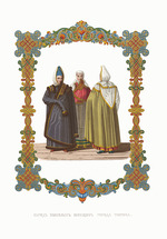 Solntsev, Fyodor Grigoryevich - Costumes of old Women from Torzhok. From the Antiquities of the Russian State