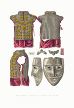 Solntsev, Fyodor Grigoryevich - Silver chain mail and helmet face mask. From the Antiquities of the Russian State