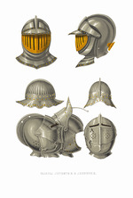 Solntsev, Fyodor Grigoryevich - Lithuanian and Livonian helmets. From the Antiquities of the Russian State