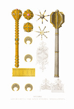 Solntsev, Fyodor Grigoryevich - Mace of Prince Vasily Vasilyevich Galitzine. Pernach. From the Antiquities of the Russian State