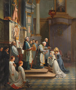 Pingret, Édouard-Henri-Théophile - Visit of the Duchess of Berry to the Church of Notre Dame de Liesse in April 1819