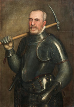 Brusasorzi, Domenico - Portrait of Giulio Savorgnan (1510-1595) with Pickaxe