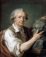 Labille-Guiard, Adélaïde - Augustin Pajou (1730-1809) sculping a bust of his teacher Lemoyne the Younger