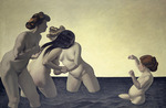 Vallotton, Felix Edouard - Three Women and One Little Girl Playing in the Water