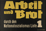 Anonymous - Work and bread through National Socialism. List 1