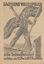 Anonymous - Saxony slogan: List 1, social democracy. May 12, 1928
