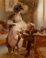 Guillaume, Albert - Lifting her petticoat 
