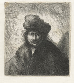 Rembrandt van Rhijn - Self-Portrait in a slant fur cap: Bust