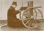 Anonymous - Hiram Maxim (1840-1916) presents the first automatic machine gun