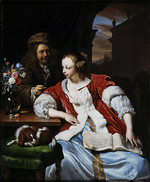 Mieris, Frans van, the Elder - The interrupted song: portrait of the artist and his wife