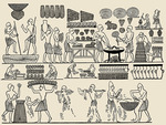 Wilkinson, Sir John Gardner - Bread making. From the tomb of Pharaoh Ramesses III in the Valley of the Kings 