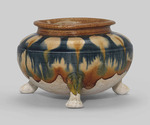 The Oriental Applied Arts - Sancai (three-color glazed) tripod censer