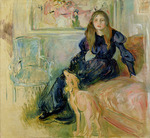 Morisot, Berthe - Jeune fille au lévrier ou Julie Manet et sa levrette Laerte
