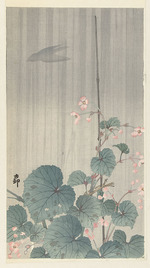 Ohara, Koson - Begonia in the rain