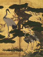 Anonymous - Birds and Flowers of the Four Seasons. Detail of  six-panel folding screen