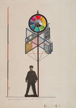 Klutsis, Gustav - Design for a stand at the entrance to an exhibition of works by the students 