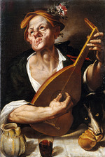 Passerotti (Passarotti), Bartolomeo - Peasant playing the lute