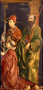 Tura, Cosimo - Saints Maurelius and Paul with Cardinal Bartolomeo Roverella