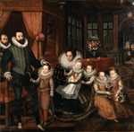 Pourbus, Frans, the Younger - Portrait of Count Charles de Ligne, 2nd Prince of Arenberg (1550-1616) with his family