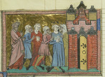 Montbaston, Richard de - Arrest of Louis IX (From Li rommans de Godefroy de Buillon et de Salehadin)