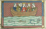 Montbaston, Richard de - Richard the Lionheart sailing (From Li rommans de Godefroy de Buillon et de Salehadin)