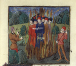 Anonymous - Execution of the Templars. From «Des Cas des nobles hommes et femmes» by Boccaccio