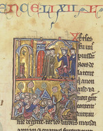 Anonymous - Baldwin II and Templars. Miniature from the Historia by William of Tyre 