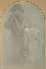 Mucha, Alfons Marie - Sitting Half Nude