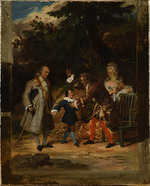 Devéria, Achille - Voltaire blessing Franklin's grandson